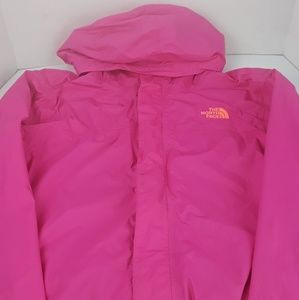 North face youth rain jacket pink